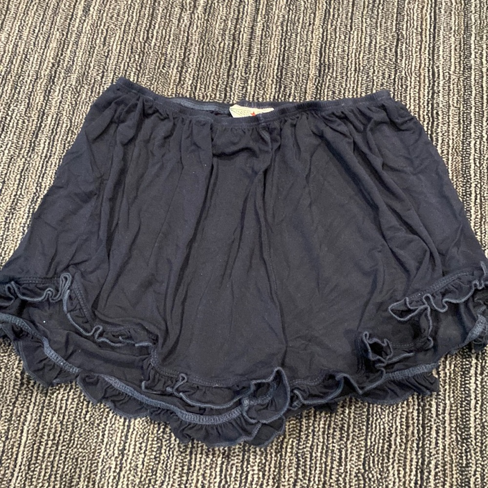 Hard Tail navy ruffle shorts